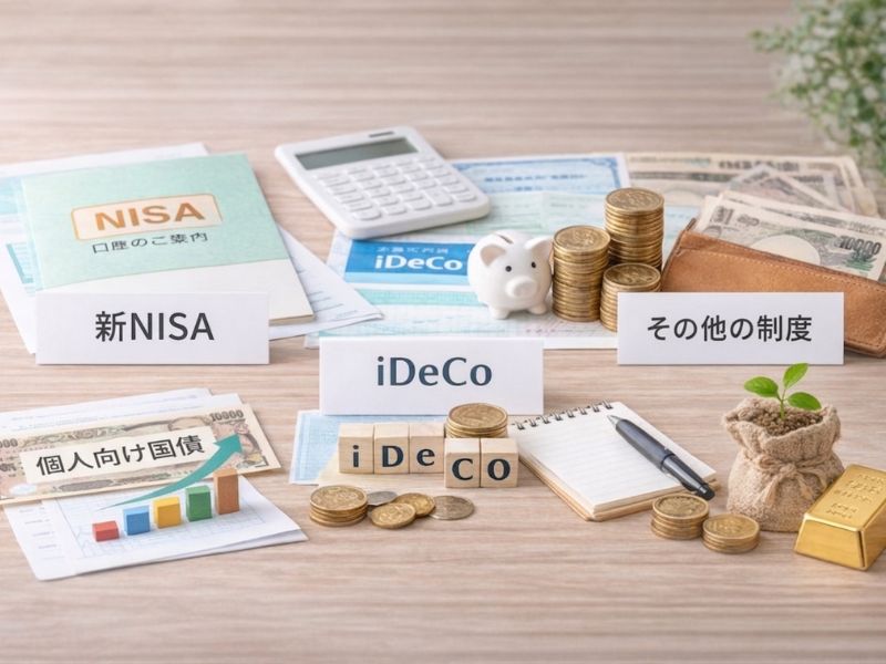 新NISAやiDeCoなど非課税制度を活用した資産運用のイメージ