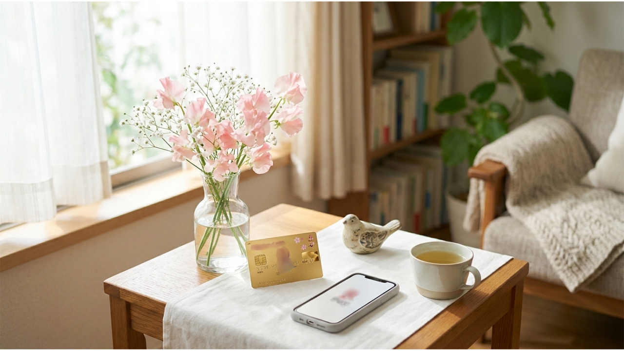 楽天ポイントやスマホを活用したシンプルで心地よい暮らしのイメージ