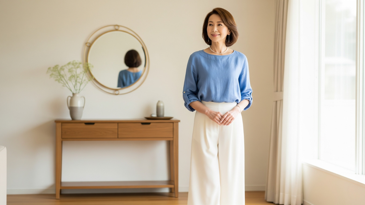 60代 ファッション, 体型別 コーデ, 60代 似合う服, 若見え, 体型カバー