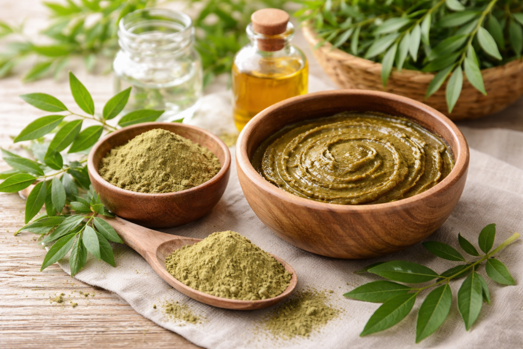 白髪ケアに使う天然ヘナのペースト