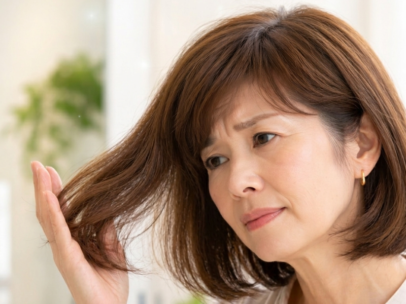白髪染め後のパサつきが気になる髪