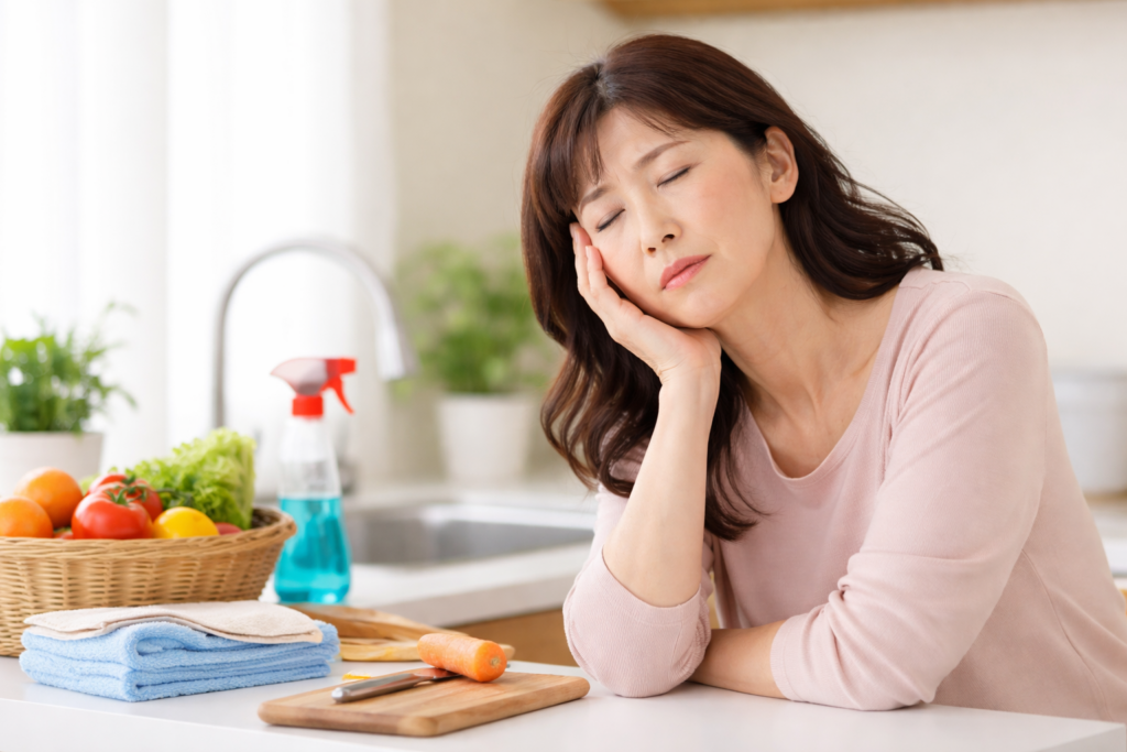 疲れやすさを感じている60代女性